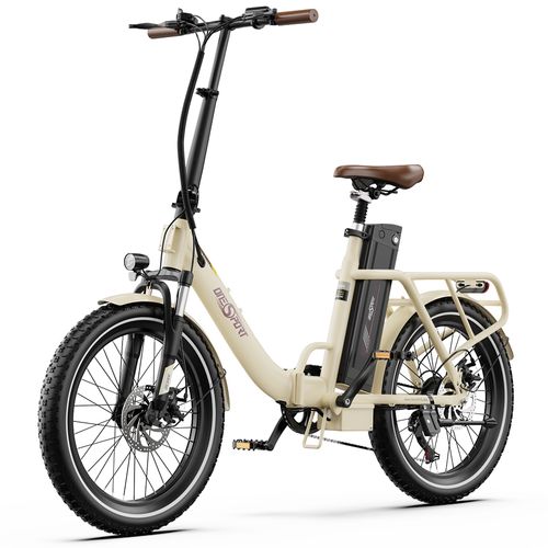 Vélo Électrique Pliable Onesport Ot16 20" Moteur 250w Vitesse Maximale 25km/H Vélos Électriques Urbains 48v 17ah Autonomie Maximale 120km Beige