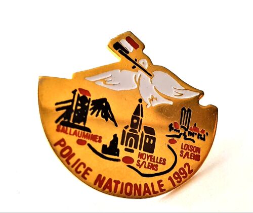 Pins Police Nationale Sallaumines, Noyelles Et Loison Sous Lens 1992 / Base Doré