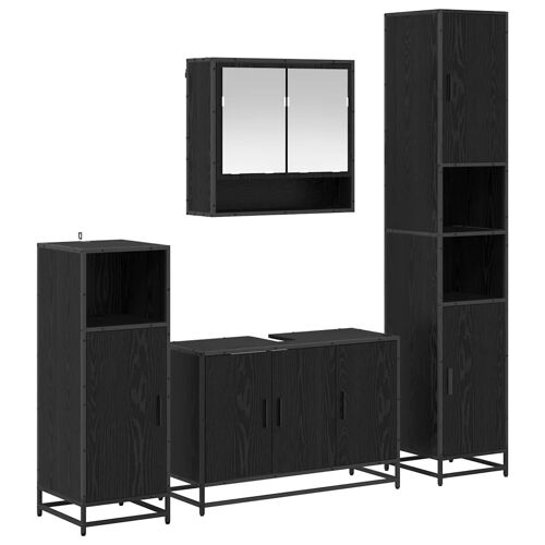 vidaXL Ensemble de mobilier de salle de bain 4 pcs Chêne noir
