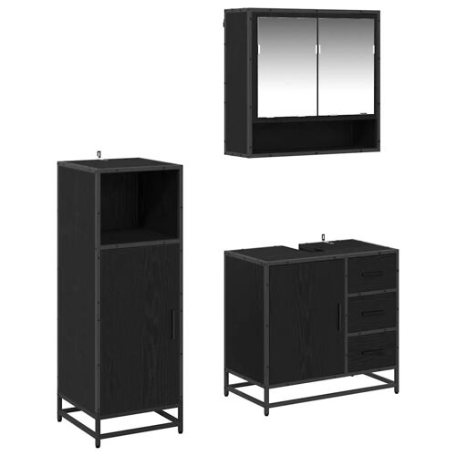 vidaXL Ensemble de mobilier de salle de bain 3 pcs Chêne noir