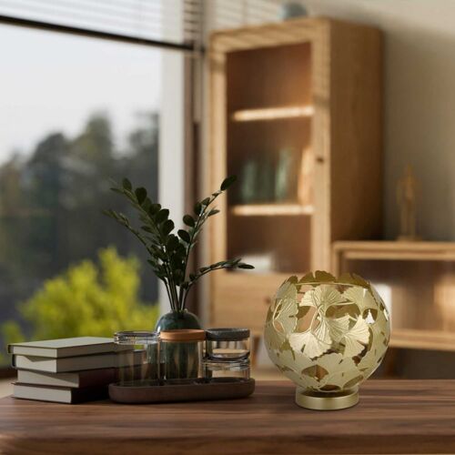 Lampe en métal feuilles de ginko biloba