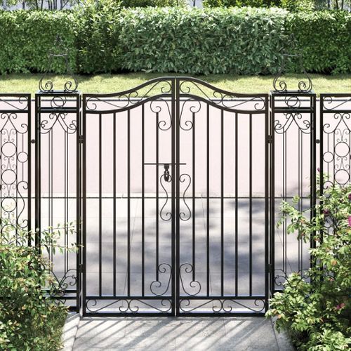 Prolenta Premium - Portail De Jardin Noir 121x8x120 Cm Fer Forgé