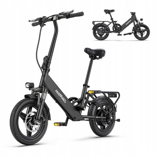 Vélo Électrique Adulte Hillmiles Miles 1, 250 W, 36 V, 10,4 Ah, 14 Pouces, Autonomie 65 Km - Noir
