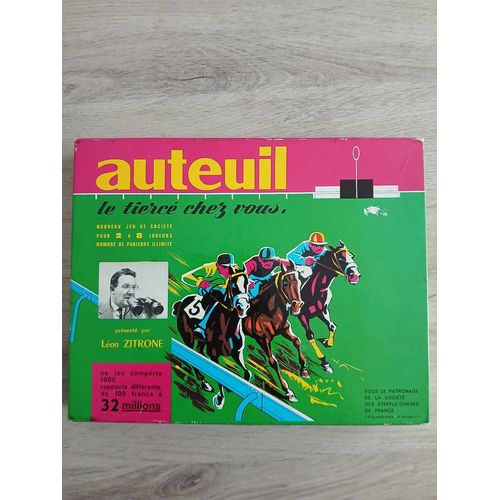 Ancien Jeu Des Années 1964-1965 Des Éditions Edmond Dujardin "Auteuil Le Vrai Jeu Du Tiercé "
