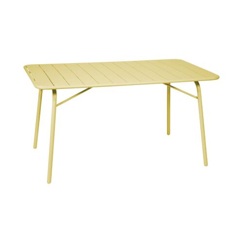 Table de jardin pliante métal 6 chaises jaune