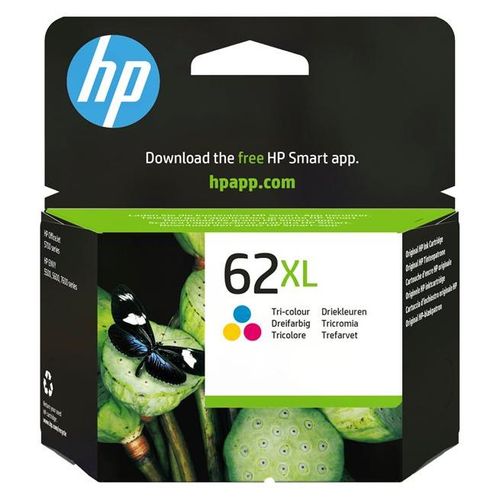 HP 62XL Cartouche d'encre 3 couleurs originale grande capacité (C2P07AE) Cyan, Magenta et Jaune
