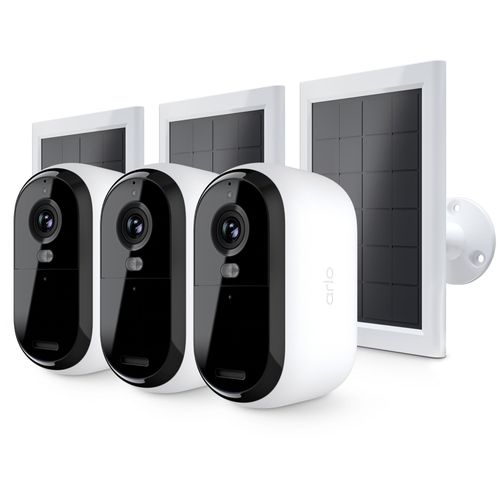 Arlo Essential Caméra de sécurité 3 2K, 3 caméras avec Panneaux Solaires