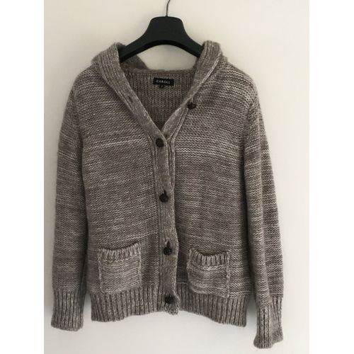 Gilet Pull À Capuche Caroll Dégradé De Beige Taille 2