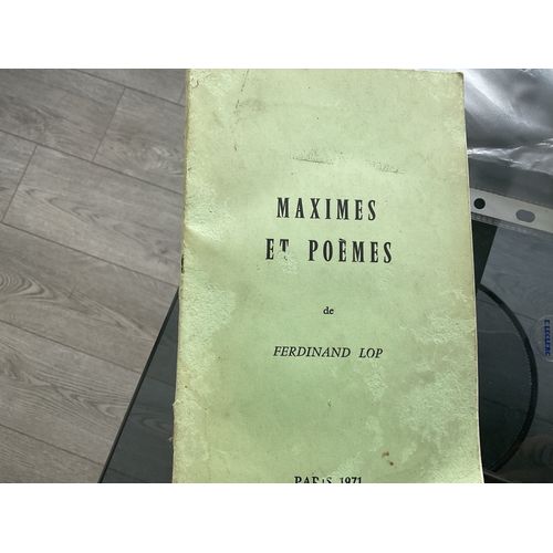 Maximes Et Poèmes De Ferdinand Lop - Paris 1971 - Livre Dédicacé, Daté Et Signé Par Son Auteur - Homme Politique Poète Dessinateur Écrivain Auteur Comique -Candidat À La Présidence De La République