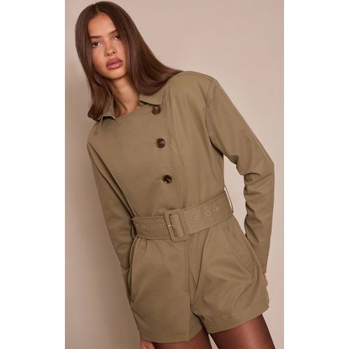Femme Combishort Style Trench Kaki À Ceinture | Taille 32
