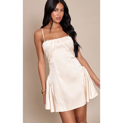 Femme Mini Robe Droite Satinée Crème | Taille 38