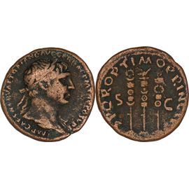 Rome - As - Trajan - 105 Ad - Aigle Légionnaire Et Deux Enseignes - 10.98 G. - Ric.588 - 27-056