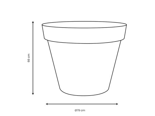 Pot De Fleur Rond Toscane Ø 80 X H 66 Cm - Orange Terre Battue - Eda