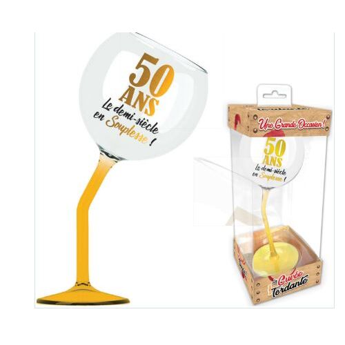 Verre À Vin Penché Couleur 50 Ans
