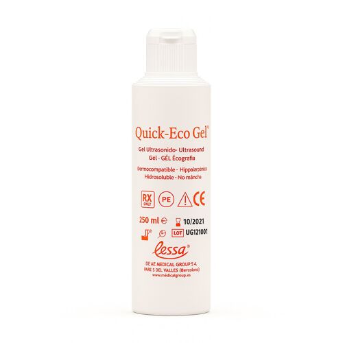 Lessa - Gel Ultrason Bleu 250ml Quick-Eco Gel - Fabriqué En Espagne