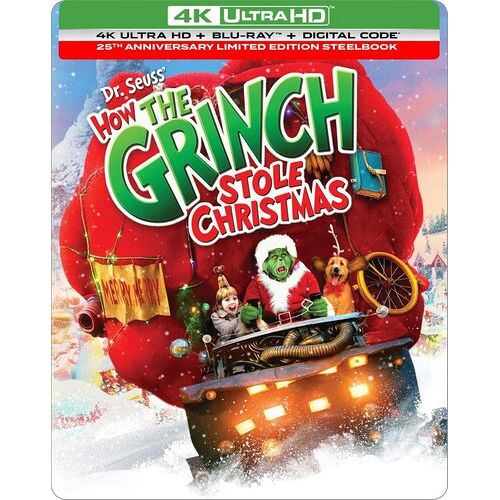 Dr. Seuss' How The Grinch Stole Christmas (25th Anniversary Edition) (Steelbook) [Ultra Hd] With Blu-Ray, Steelbook, 4k Mastering, Anniversary Ed, Digital Copy, Sign Language, Subtitled