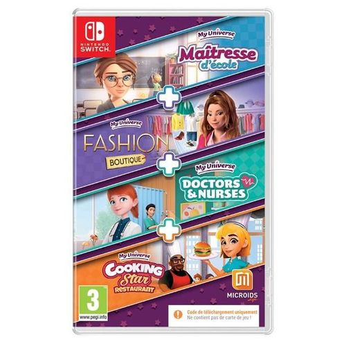 Pack My Universe : Maîtresse d'école - Fashion boutique - Doctors & Nurses - Cooking star (Code in a Box) Switch