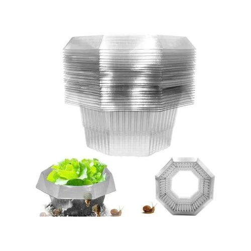 Lot de 20 Colliers Anti-Limaces Barrière Physique pour Plantes Potager Salades Anneaux de Protection en Plastique Ø 24 cm