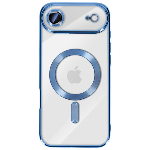 Coque pour iPhone Air Compatible MagSafe avec Contour Chromé Bleu