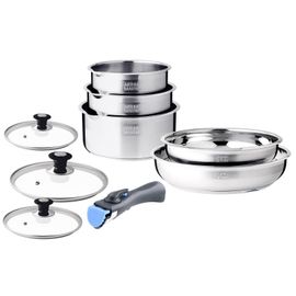 Batterie De Cuisine 10 Pièces Acier Inoxydable Arthur Martin Am7363