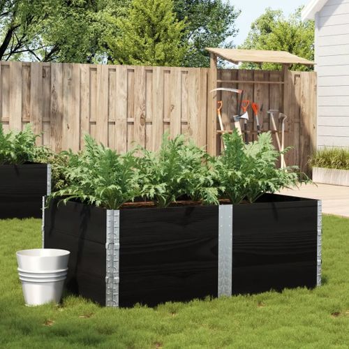 Prolenta Premium - Jardinière Noir 150x100 Cm Bois Massif De Pin