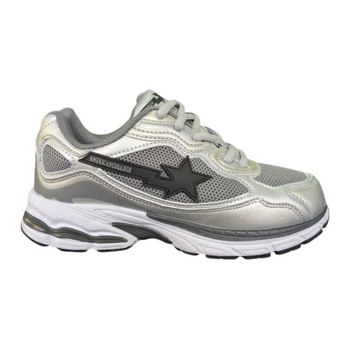 Chaussures American College Baskets Argentée