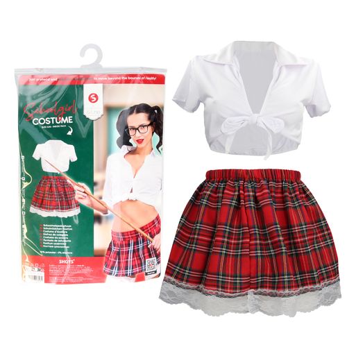 Costume D'écolière Schoolgirl Costume Blanc - S-Line