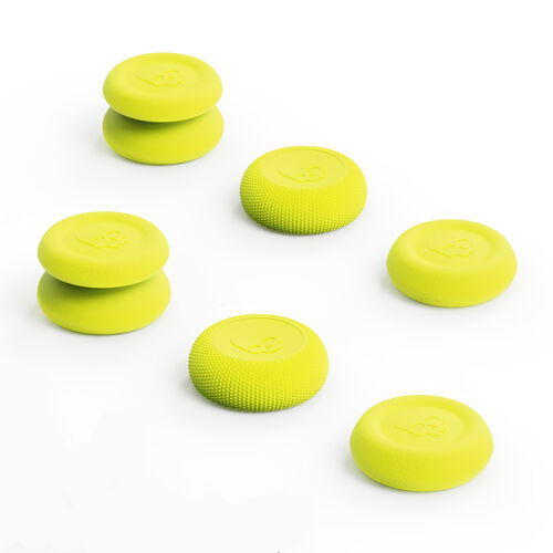 Set de Thumb Grips, capuchons de joystick Skin, CQC et FPS pour manette XBOX (XSX/XB1) SAVAGE RAVEN by Skull & Co. , Jaune fluo, 3 paires (6 pièces)