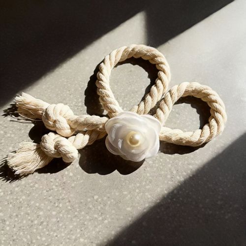 Fixations de rideaux paire de perles fleur ficelle ficelle ficelle INS vent b & B tressée sangle rideau accessoires décoratifs