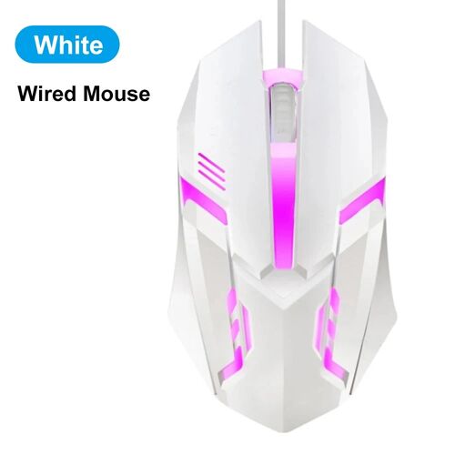Souris sans fil Bluetooth 5.2 RGB 2.4G, double Mode, pour jeu, 6 boutons, silencieuse, pour MacBook, tablette, ordinateurs portables Wired White