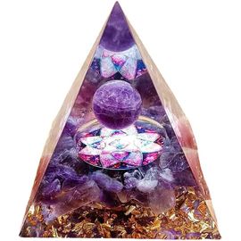 Orgone Pyramide Cristal Orgonite Pyramide Reiki Pyramide Améthyste Pyramide Pyramide Positive Chakra Naturel Méditation Cristaux Décor À La Maison 6cm