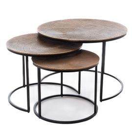 Set de 3 tables basses rondes gigognes
