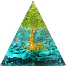 Orgonite Pyramide, Chakra Ornement Cristal Améthyste Cristal,Reiki Guérison Boule De Cristal Pyramide Obsidienne Cristal Ornement Pour Décoration Maison 60mm