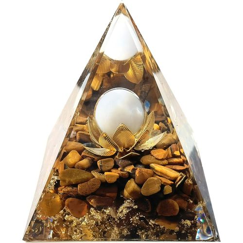 Pyramide D'Orgonite À 7 Chakras, Décoration Feng Shui En Cristal Naturel De Guérison Reiki, Cristal De Guérison En Améthyste Pour Divination, Méditation, Yoga, Protection Équilibrante 6 Cm