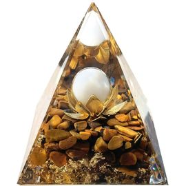 Pyramide D'Orgonite À 7 Chakras, Décoration Feng Shui En Cristal Naturel De Guérison Reiki, Cristal De Guérison En Améthyste Pour Divination, Méditation, Yoga, Protection Équilibrante 6 Cm