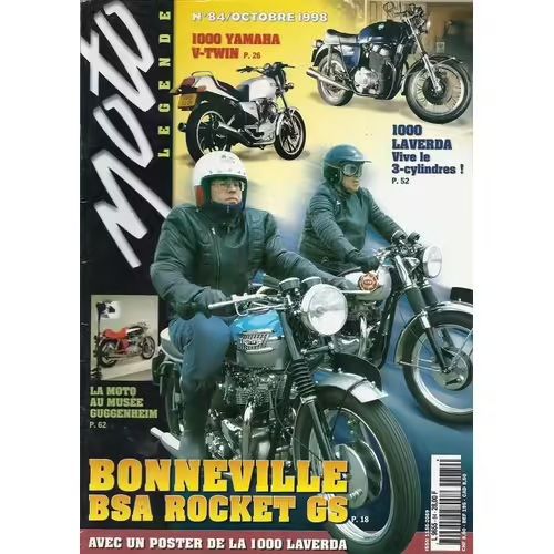 Moto Legende 84 De 1998 Bmw R60/5,Triumph 650 T120 Bonneville,Bsa Rocket Gold Star,Yamaha 1000 Tr1,Laverda 1000 3c,Bultaco 200 Metralla,Motobecane Bloc S