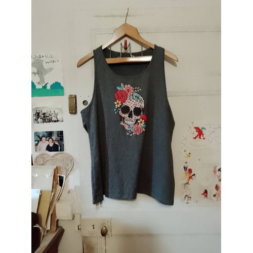 Débardeur Gris Imprimé Coloré 42 Xl Neuf.