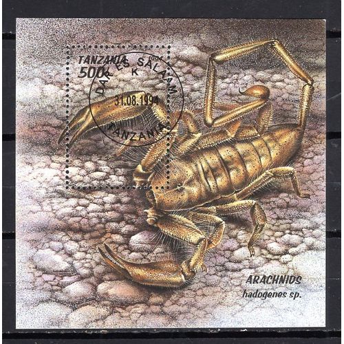 Tanzanie 1994 Animaux Les Arachnios Le Scorpion Bloc Oblitere Yvert N° 239