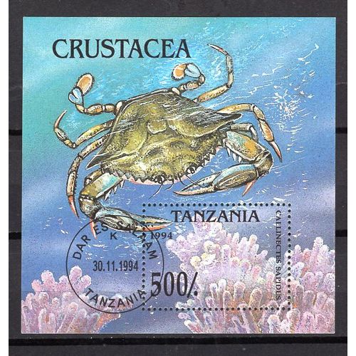 Tanzanie 1994 Faune Marine Les Crustaces Bloc Oblitere Yvert N° 249