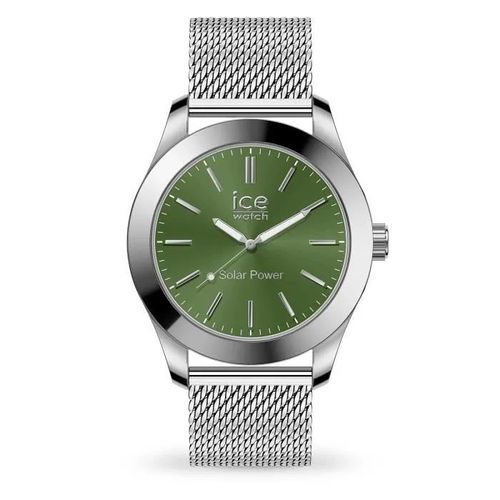Montre Ice Maille Milanaise Solaire - Silver Green
