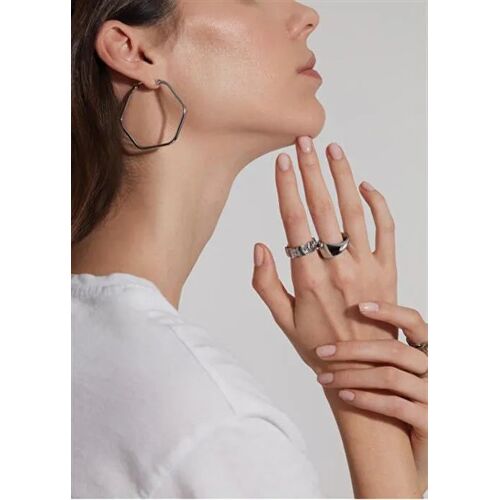 Boucles D'oreilles - Breil - Hexagonia Tj3520 - Acier - 4,5 Cm - Fermeture Française