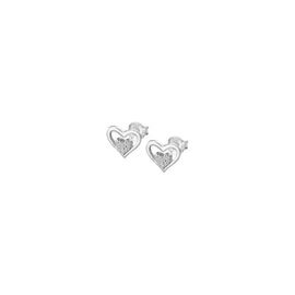 Boucle D'oreille Femme Argent Coeur Empierré - Lotus Silver - Lp3124-4/1 - Senora - Moments