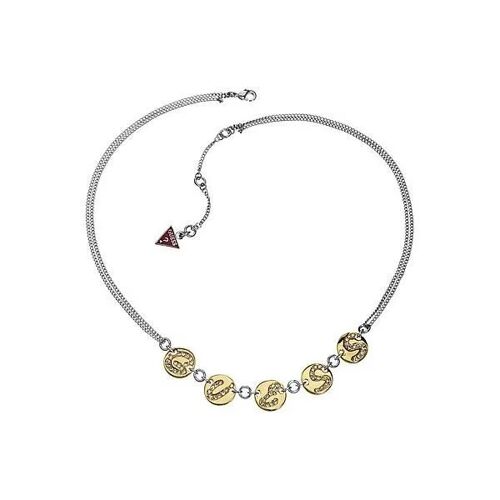 Collier - Guess - Ubn11305 - Argent - Double Chaîne - Médailles D'or