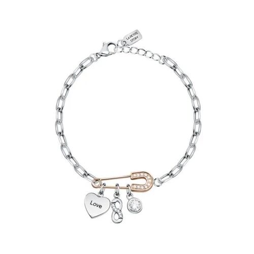 Bracelet La Petite Story En Laiton Bicolore Et Oxyde De Zirconium - Femme - Trèfle