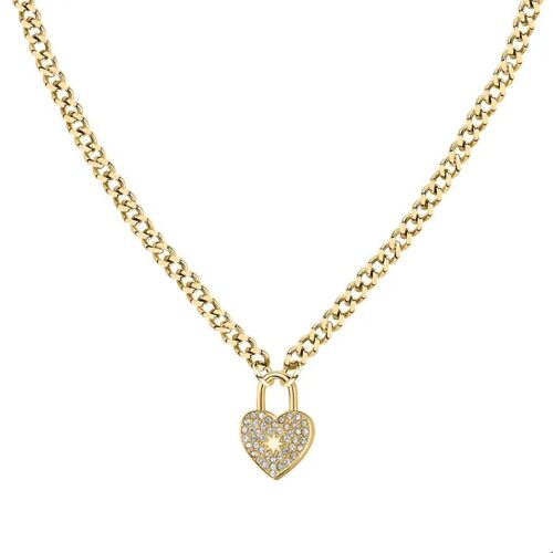 Collier - Morellato - Sabg25 - Acier Et Cristal - Or Jaune - 40+5 Cm