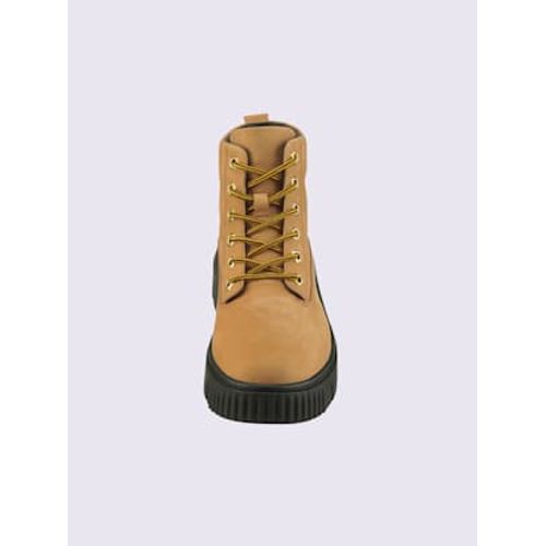 Chaussures Bottines Lacets Cuir Vachette Jaune Maïs