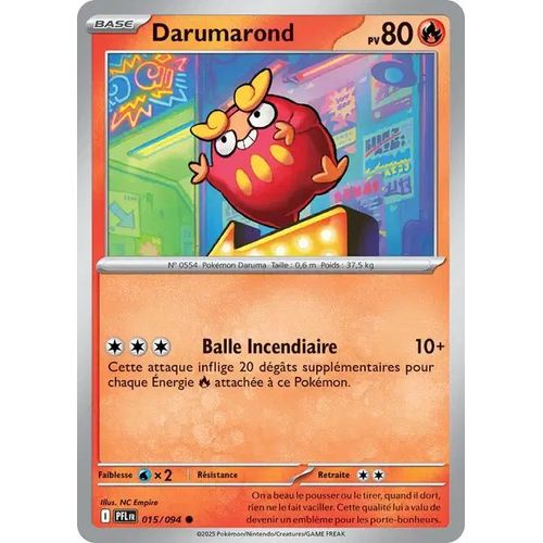 Carte Pokémon - Darumarond - 015/094 - Flammes Fantasmagoriques