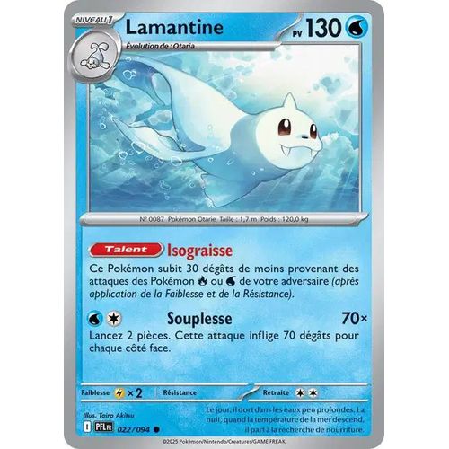 Carte Pokémon - Lamantine - 022/094 - Flammes Fantasmagoriques