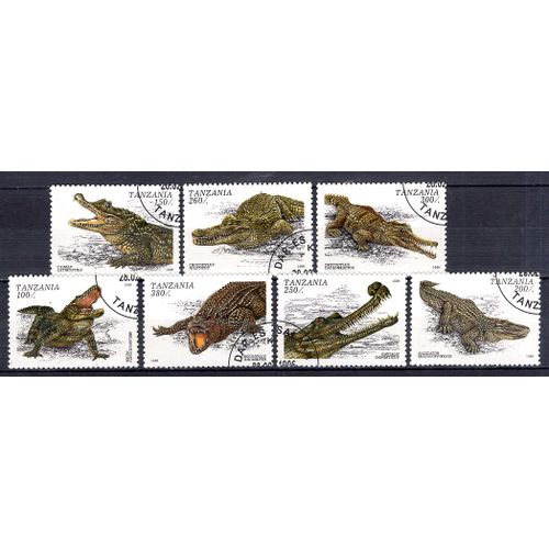 Tanzanie 1996 Serie Animaux Les Crocodiles Yvert N° 1962-68 Oblitere