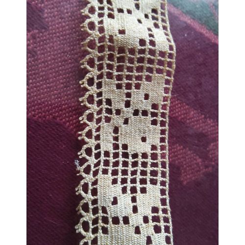 Ancien galon de dentelle aux fuseaux mécaniques de 3 cm de largeur